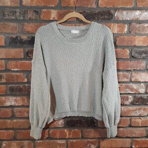 Altar'd State Nubby Knit Drop Shoulder Boxy Sweater in Green Casual Women's XS